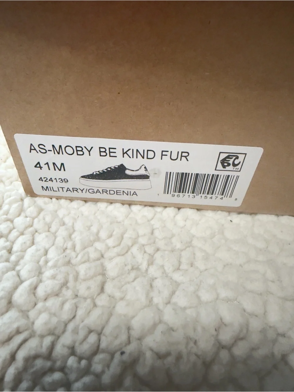 ASH Women's Moby-Be Kind Platform Sneaker- military/gardenia Fur lined size 10.5